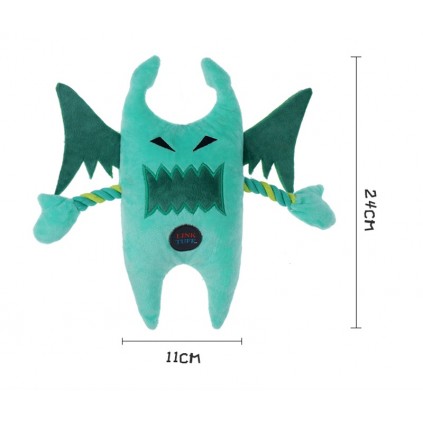 Игрушка для собак Charming Toy Monster Series Монстр с канатами и пищалкой, 24cm зеленый