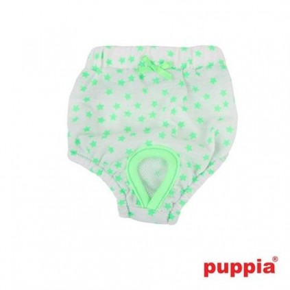 Трусы для собак Puppia "Taffy" украшены мелкими звездочками и бантиком,резинка на животике, зеленые