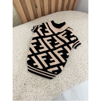 Брендовий светр для собак FENDI з великими літерами F, чорний