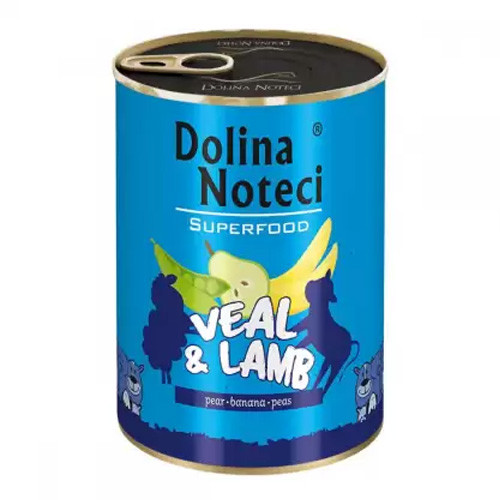 Консервы для собак DOLINA NOTECI PREMIUM SUPERFOOD теленок и ягненок 400г