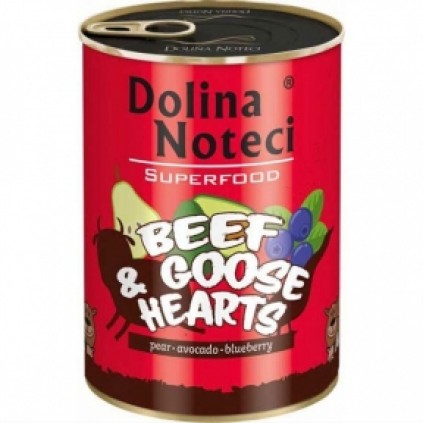 Консервы для собак DOLINA NOTECI PREMIUM SUPERFOOD говядина и гусиное сердце 800г