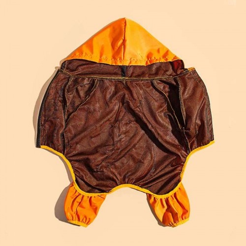 Дождевик для собак Dont Touch ME на 4 лапы с капюшоном, оранжевый