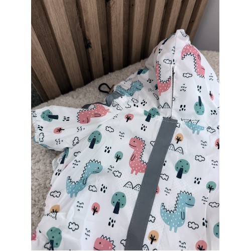 Дождевик для собак с динозаврами, комбинезон водонепроницаемый с капюшоном и светоотражающей полосой