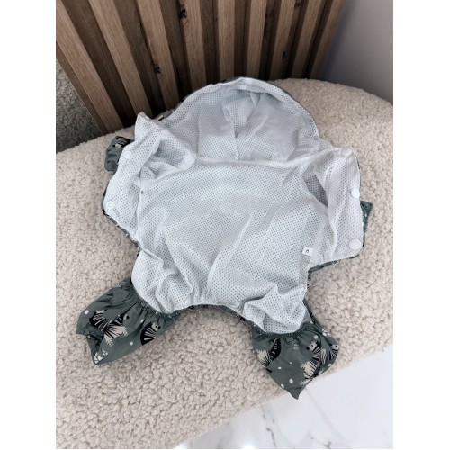 Дождевик для собак с капюшоном и светоотражающей полосой, зеленый с зебрами комбинезон водонепроницаемый с лапами