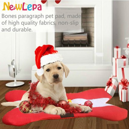 Килимок для собак і кішок на новий рік у вигляді пояса Санта-Клауса червоного кольору