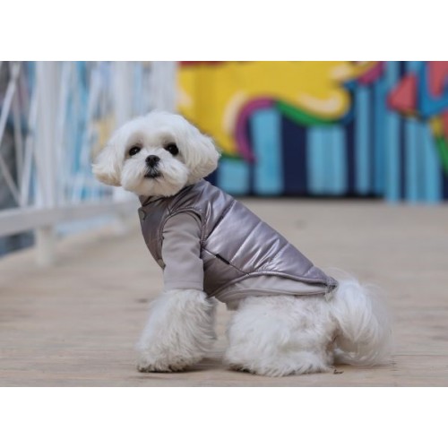 Зимняя жилетка для собак Cheepet водоотталкивающий материал, без капюшона, фиолетовая