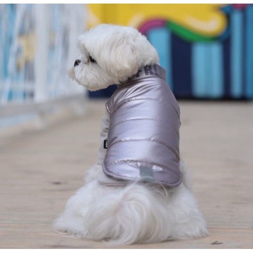 Зимняя жилетка для собак Cheepet водоотталкивающий материал, без капюшона, фиолетовая