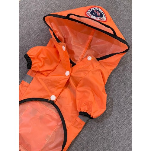 Дождевик для собак со светоотражающими полосами, с карманом на спинке ATHLETICS, оранжевый