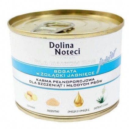 Консерви для цуценят DOLINA NOTECI PREMIUM JUNIOR дрібних порід зі шлунком ягняти та картоплею