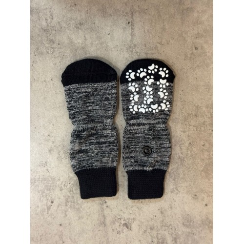 Носки для собак "Меланж" с прорезиненной подошвой, на липучке, черные