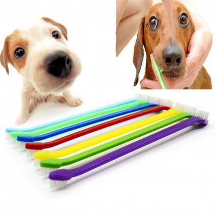 Зубна щітка подвійна для собак "Лапки"