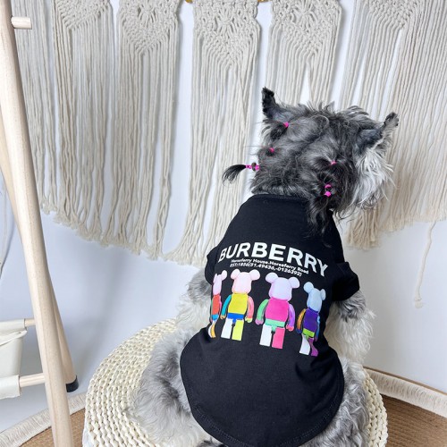 Брендовая футболка для собак Burberry с принтом больших Bearbric, черная , фото 2 Брендовая футболка для собак Burberry с принтом больших Bearbric, черная