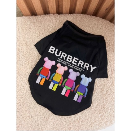 Брендовая футболка для собак Burberry с принтом больших Bearbric, черная