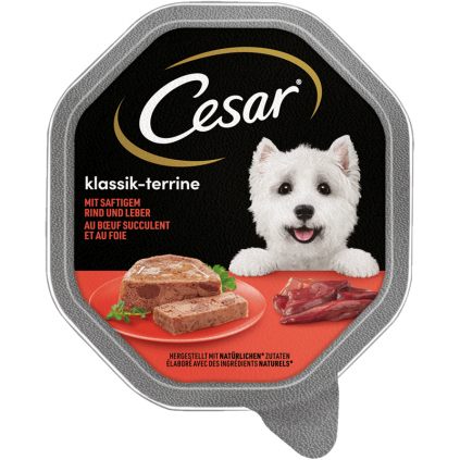 Консервы для собак CESAR Паштет "Classic" с сочным бычком и печенью 150г