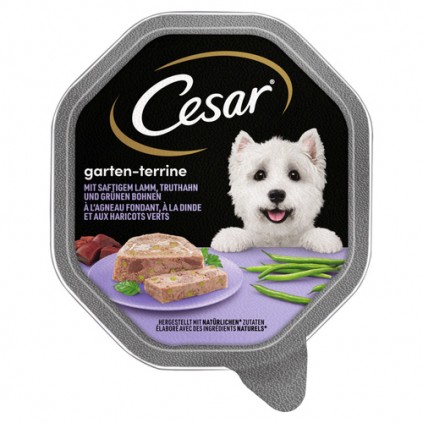 Консерви для собак CESAR Паштет "Селянські рецепти" ягня, горох у соусі з травами 150г