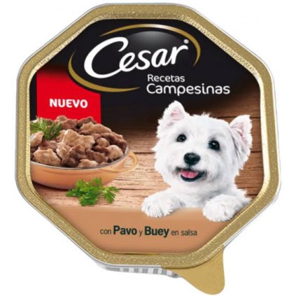 Консервы для собак CESAR Паштет "Крестьянские Рецепты" индейка, говядина и травы 150г