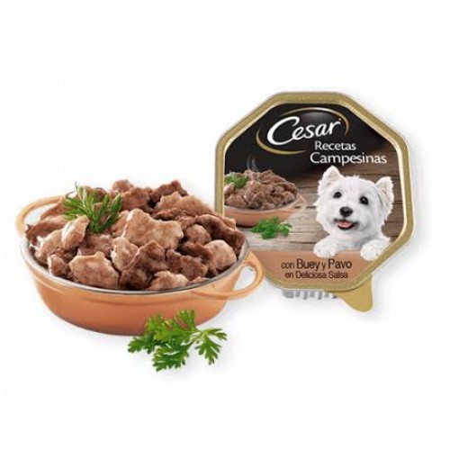 Консерви для собак CESAR Паштет "Селянські рецепти" індичка, яловичина та трави 150г
