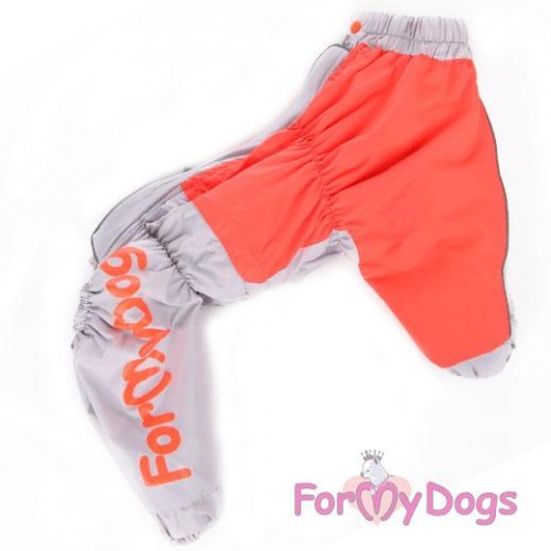 Дождевик  для собак For My Dogs "Серые вставки" оранжевый