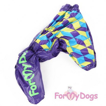 Дождевик  для собак For My Dogs "Ромбики" фиолетовый
