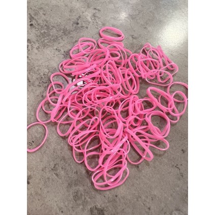Одноразові гумки для собак для волосся силіконові, широкі 1,4см 100шт рожеві
