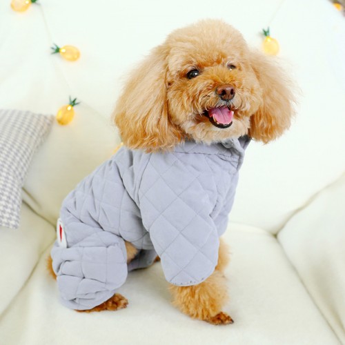 Зимний комбинезон для собак PetCircle простроченный, с Сердечком, серый