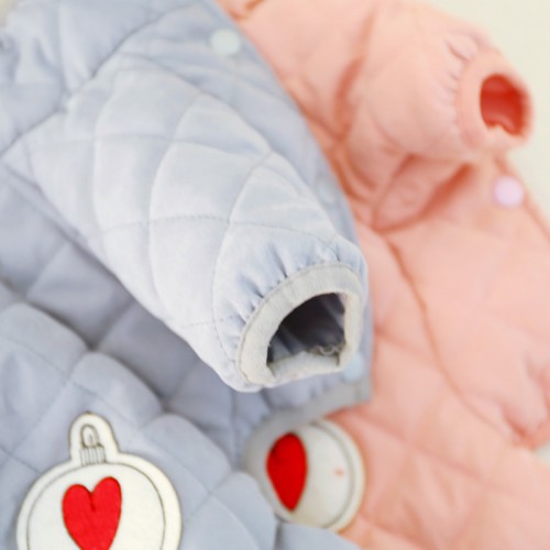 Зимний комбинезон для собак PetCircle простроченный, с Сердечком, серый