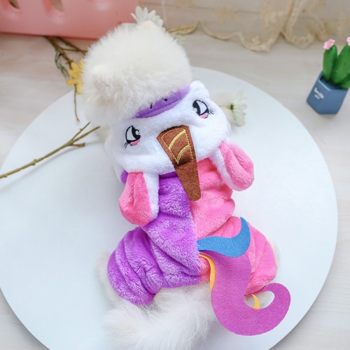 Плюшевый комбинезон для собак PetCircle костюм Единорога, фиолетовый