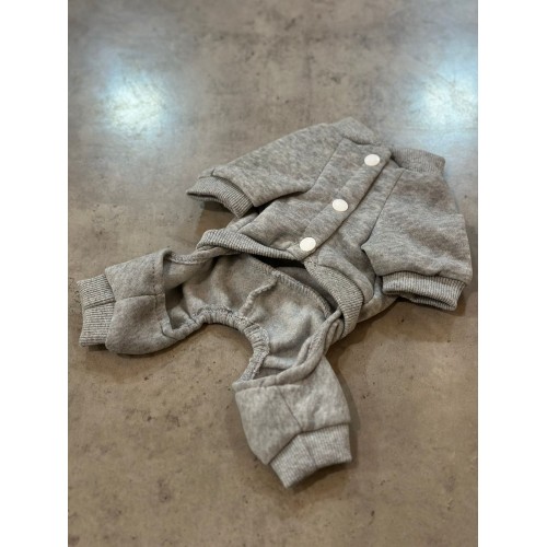 Трикотажний костюм для собак Let\'s go з кільцем на спинці під повідець, сірий