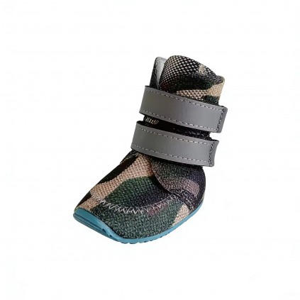 Ботинки для больших и мелких собак на липучке, на плотной резиновой подошве, милитари