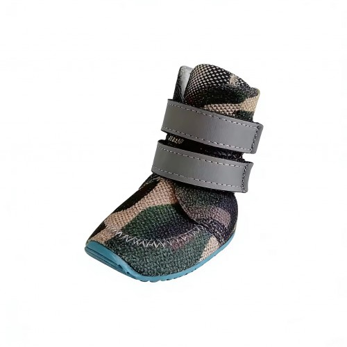 Ботинки для больших и мелких собак на липучке, на плотной резиновой подошве, милитари