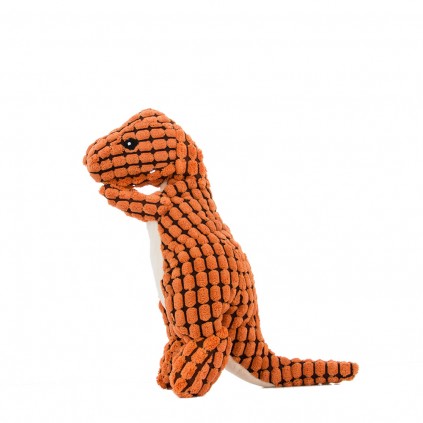 Іграшка для собак Elite Динозавр плюшевий з пищалкою, оранжевий 33см