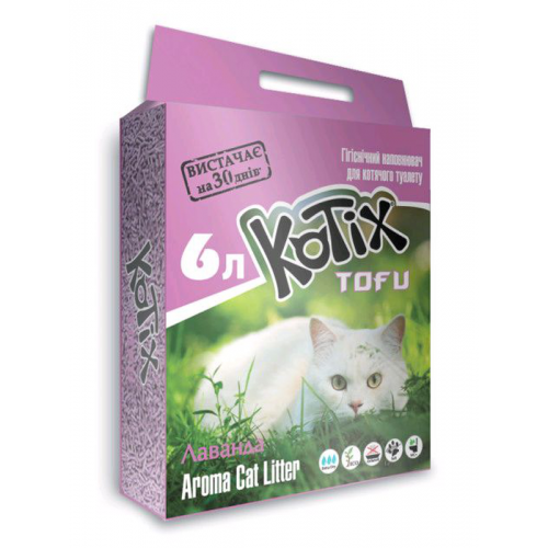 Наповнювач для котячих туалетів KOTIX TOFU Лаванда 6L