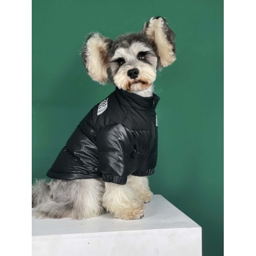 Брендовая курточка-пуховик для собак THE DOG FACE без капюшона, на змейке, черная