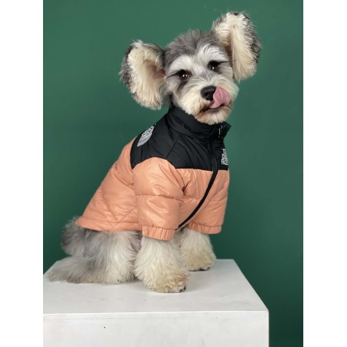 Брендовая курточка-пуховик для собак THE DOG FACE без капюшона, на змейке, кремовая