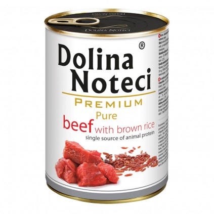 Консерви для собак DOLINA NOTECI PREMIUM PURE для алергіків з яловичиною та коричневим рисом 400гр