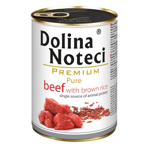 Консервы для собак DOLINA NOTECI PREMIUM PURE для аллергиков с говядиной и коричневым рисом 400гр