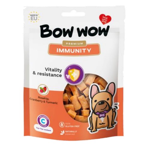 Ласощі для собак "Bow wow" Immunity снеки, для покращення іммутинету, 60 гр