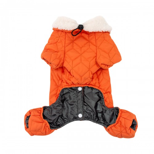 Зимний комбинезон для собак, одежда для мелких и средних пород двухстороний IsPet серый/оранжевый