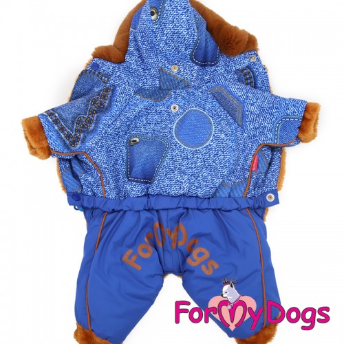 Зимний комбинезон для собак For My Dogs "Джинс" синий , фото 2 Зимний комбинезон для собак For My Dogs "Джинс" синий