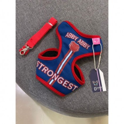 Шлея для собак ABBY ABBY тканинна під грудку з нейлоновим повідцем Strongest, синій