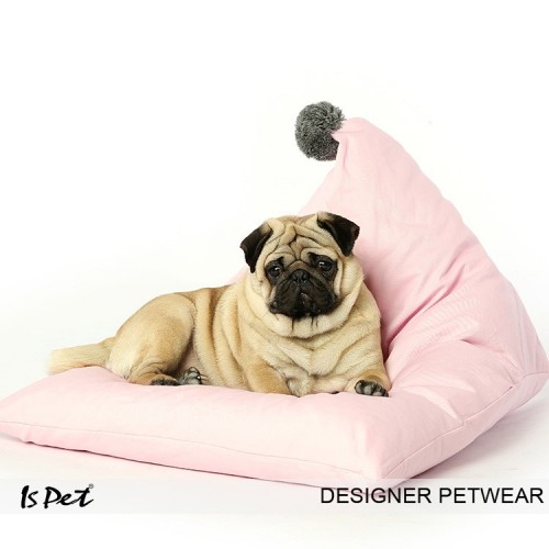 Лежанка подушка для собак і кішок Is Pet із зірками з бубоном рожевого кольору
