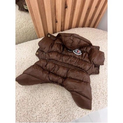 Брендовый зимний комбинезон для собак MONCLER , коричневый