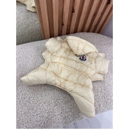 Брендовый зимний комбинезон для собак MONCLER , кремовый