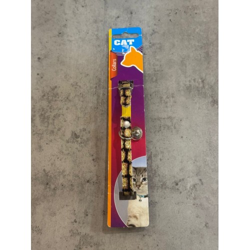 Ошейник для котов с колокольчиком, разноцветный 21-26см