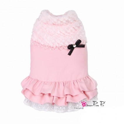 Жилетка-сукня для собак Pretty Pet Bella Coat зі спідницею, на кнопках, рожева
