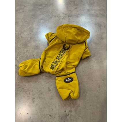 Дощовик для собак з капюшоном та колечком під повідець, жовтий