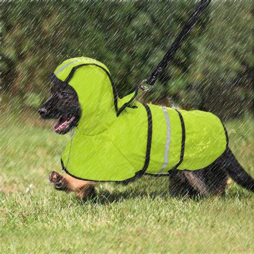 Плащ-дощовик для собак "Пожежник" зелений