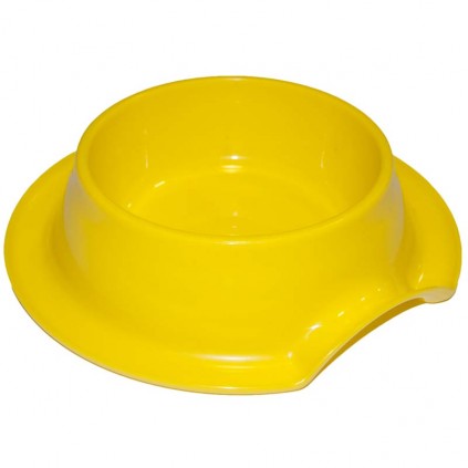 Миска пластиковая для собак и кошек Multibrand круглая, желтая 21,5*5,5см