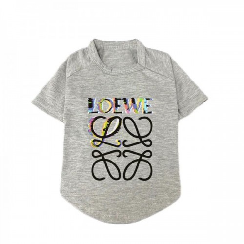 Брендовая футболка для собак и котов Loewe Logo Grey | Стильная серая одежда для питомцев