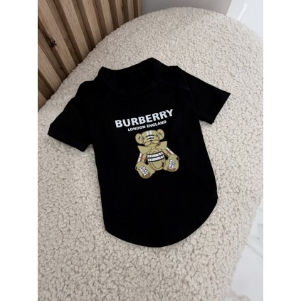 Брендова футболка для собак Burberry Teddy Black | Стильний чорний одяг для вихованців